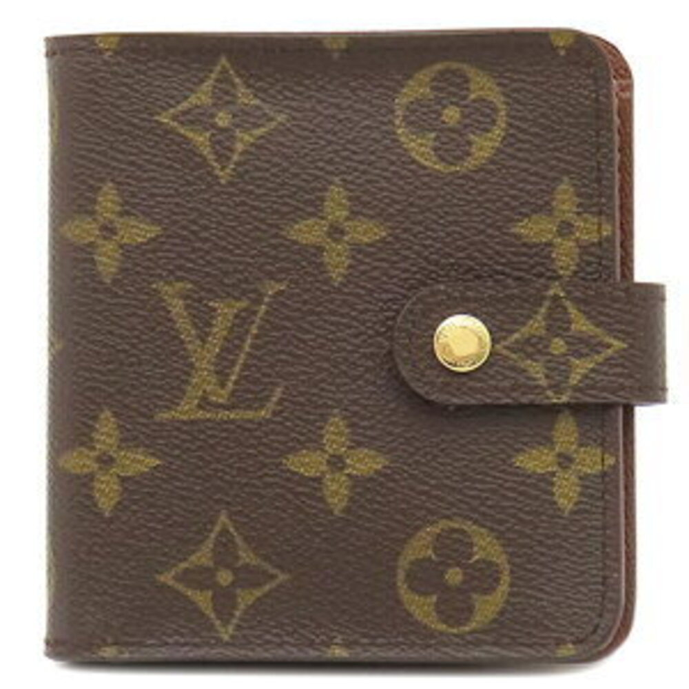 Louis Vuitton Compact Zip Bi fold Wallet Monogram Canvas Brown